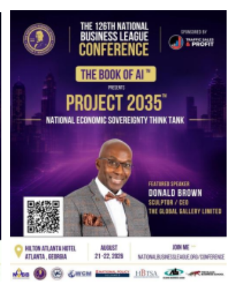 National Business League Conference flyer featuring Donald Brown